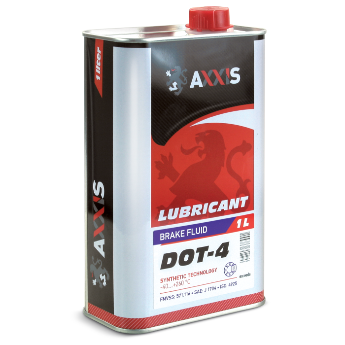 Рідина гальм. AXXIS DOT4 (Каністра 1л)